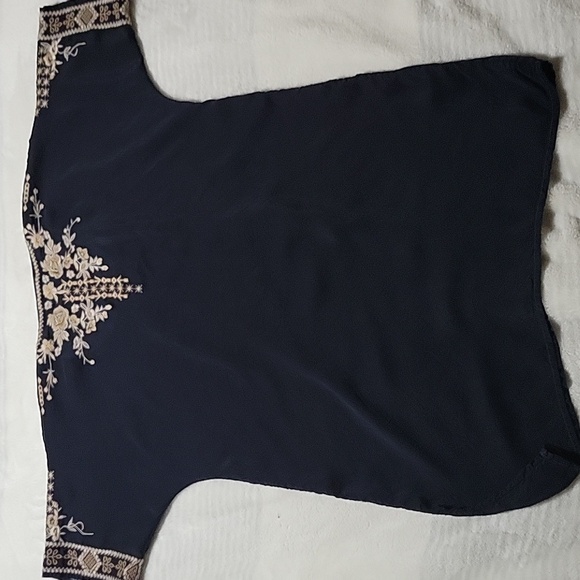 Johnny Was Black Top with Gold Embroidery -SMALL - Picture 7 of 11